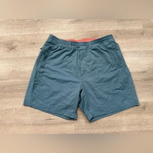 N99 Birddogs Shorts Mens XXL Teal Lined Elastic Waist Zip Pocket Running